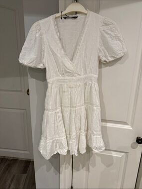Zara White Eyelet Mini Dress